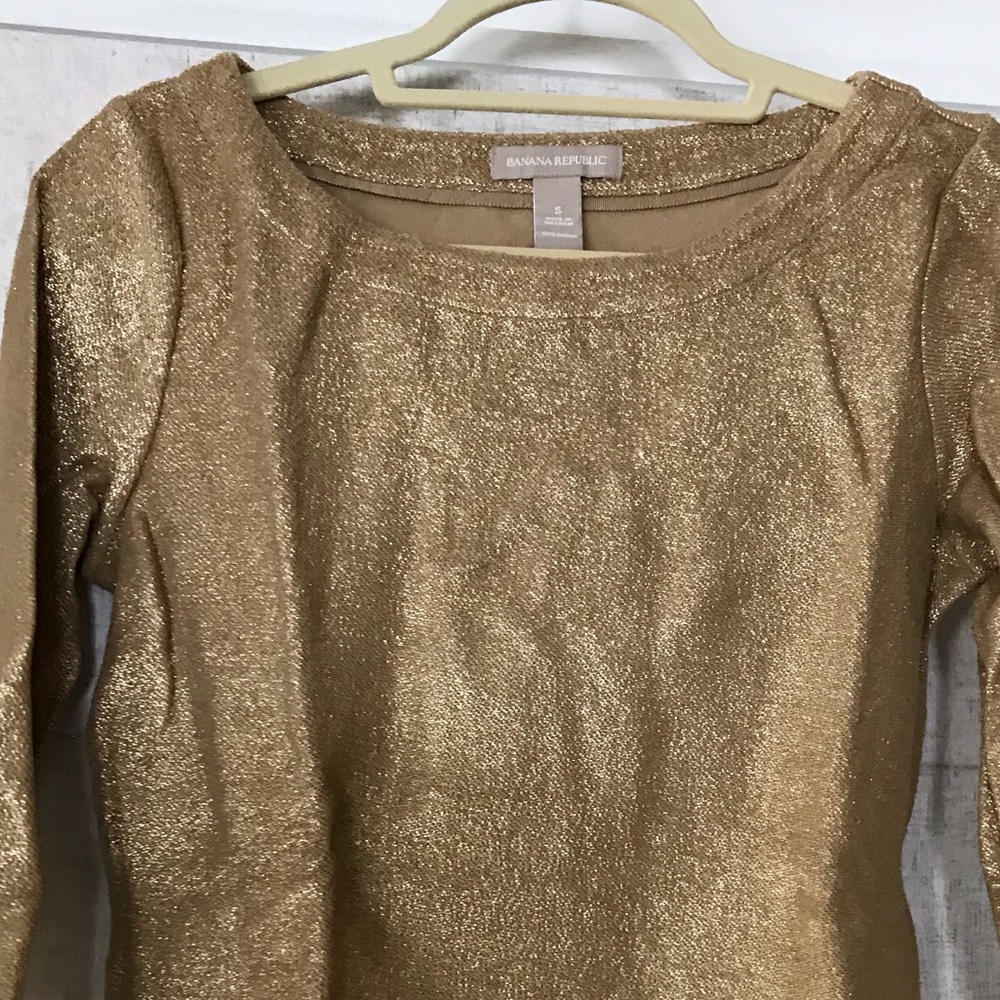 Gold Metallic long sleeve top